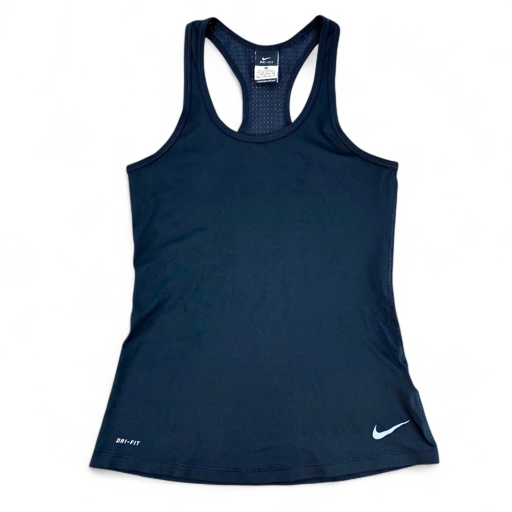 Nike Dri-FIT Racerback Perforated Back Athletic Tank Top - Women's Size M Black